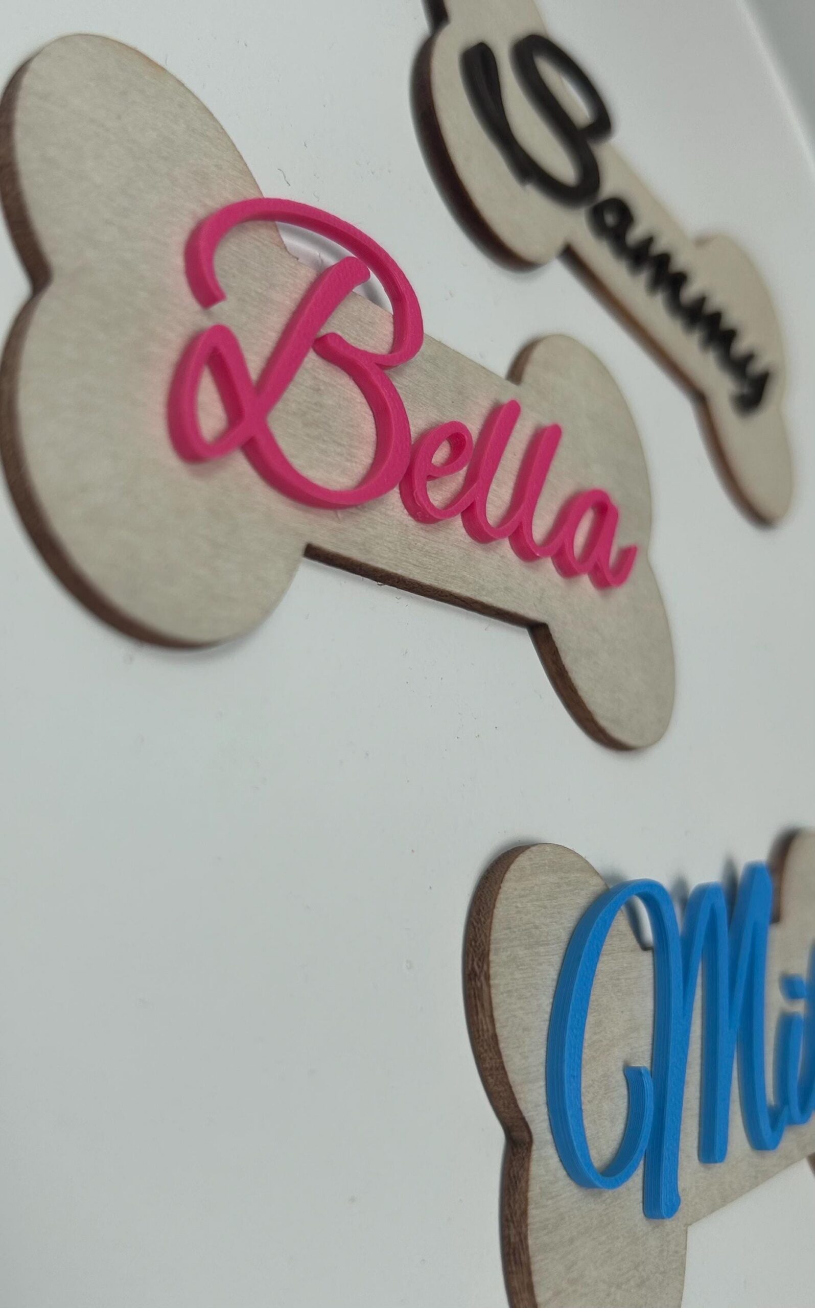 Personalisiertes Hundeschild aus Holz in Knochenform – Bild 2